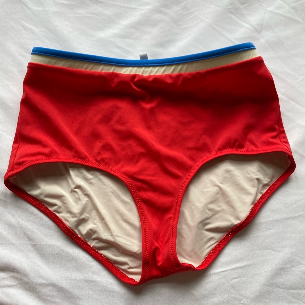 SOLID & STRIPED Red and Blue Swim Bottoms